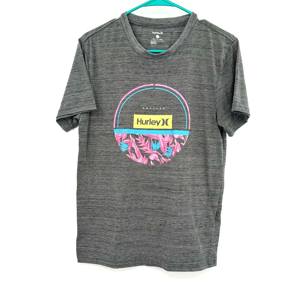 Hurley Size Small‎ Shirt Gray Graphic Print Tee Casual Basic Skater Cali